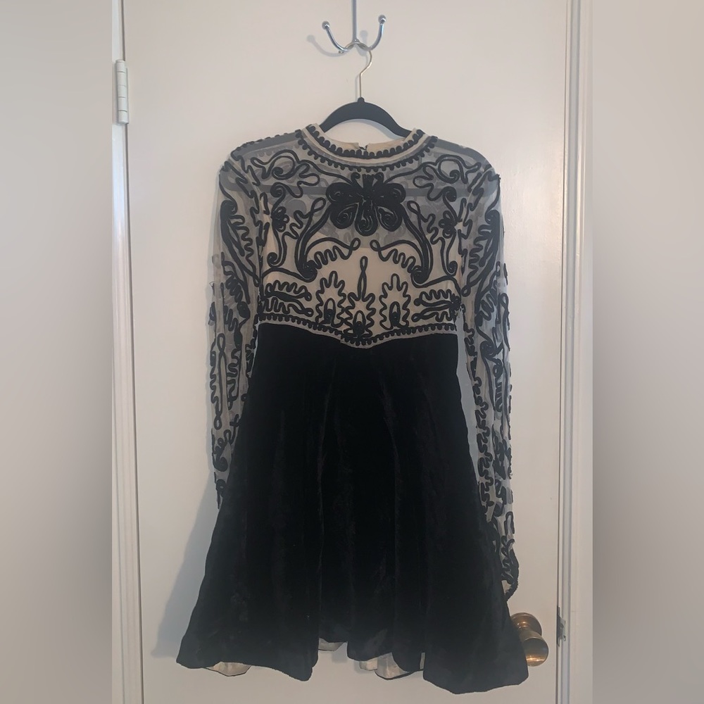 Black Velvet Free People Party Dress